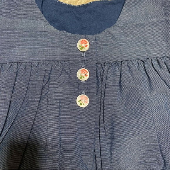 Janie and Jack NWT blue sleeveless embroidered fit and flare dress sz 3-6 months - Picture 6 of 8